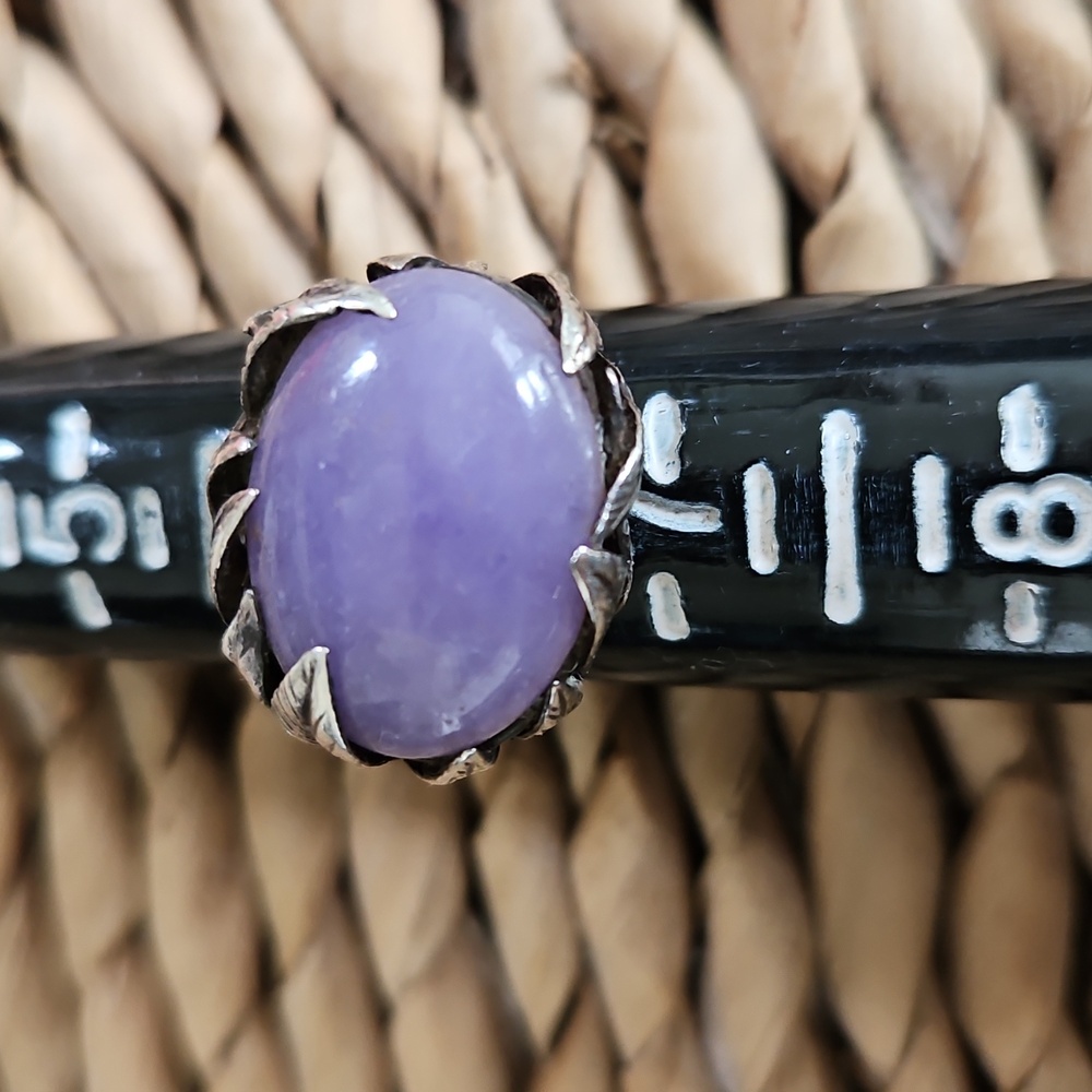 💟HP💟Lavender Jadeite Jade Silver Ring - Picture 8 of 8